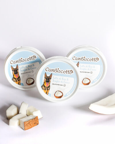 Gelato per cani gusto latte di riso e scaglie di cocco - 3x40g