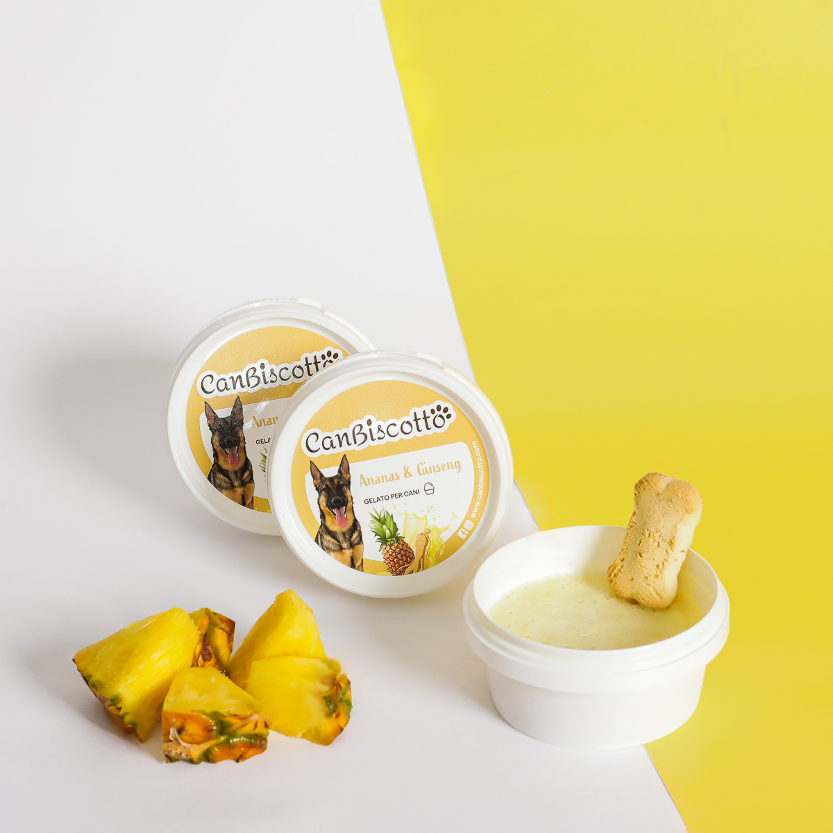 Gelato per cani gusto Ananas e Ginseng - 3x40 g - immagine 3