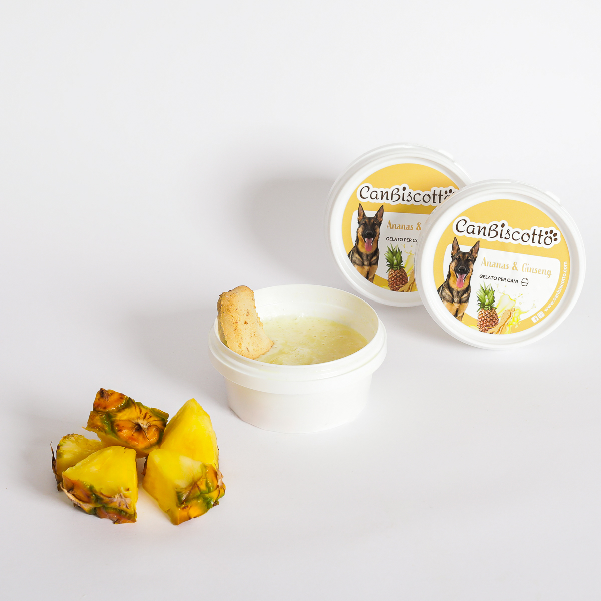 Gelato per cani gusto Ananas e Ginseng - 3x40 g - immagine 4